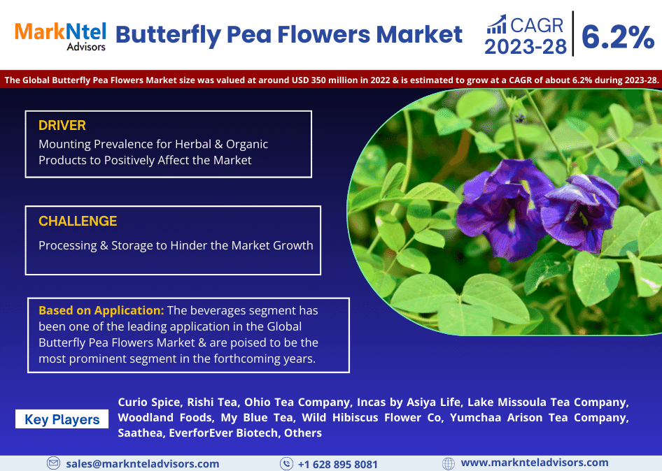 Butterfly Pea Flowers Market Share by Companies, Growth Rate, Manufacturers, Trends and Report 2023-2028